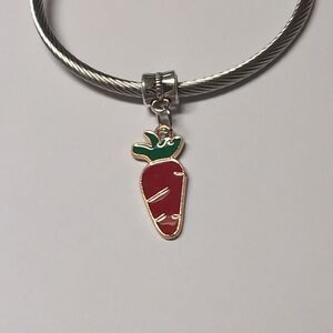 Red Carrot Dangle Charm for‎ Pandora Style Bracelet